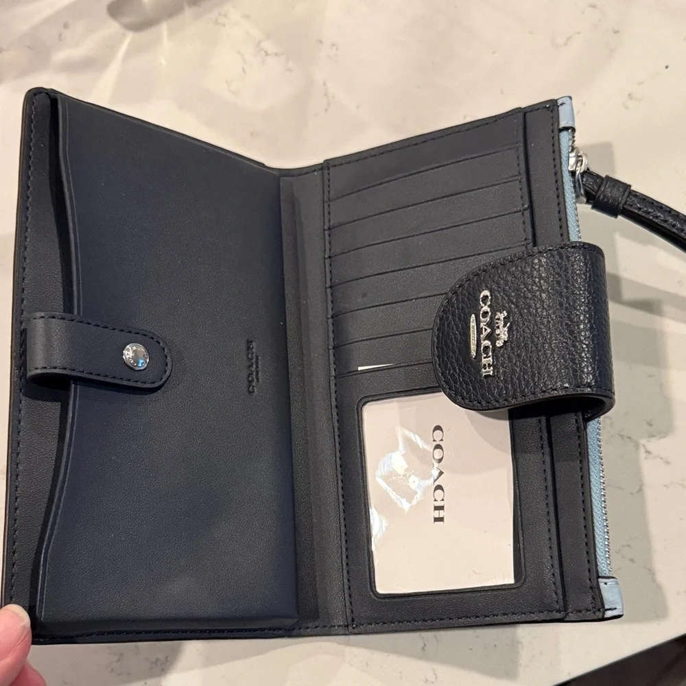 Coach Striped Leather Phone Wristlet Wallet - Picture 3 of 5